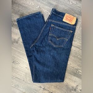 Levi’s 501 original mens button fly dark wash jeans size 34x34